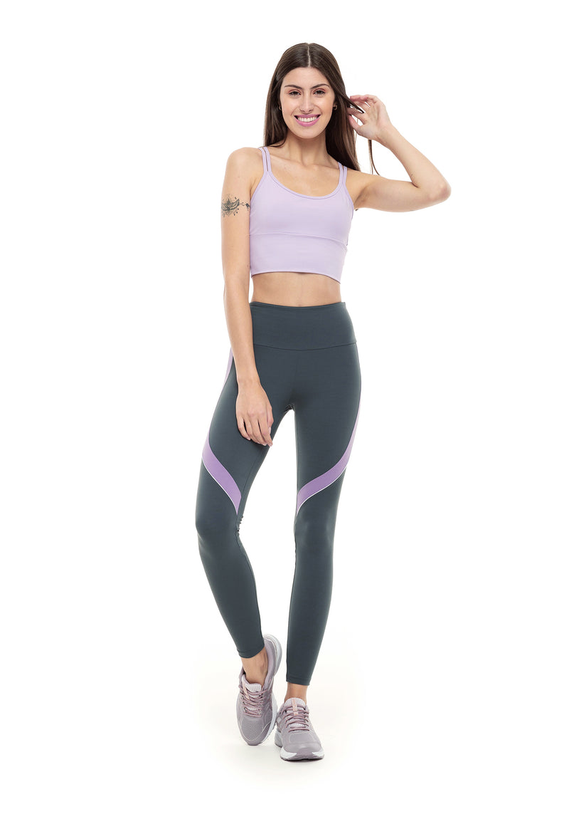 LEGGING RUN MORE POWER FIT LILAS/CINZA M