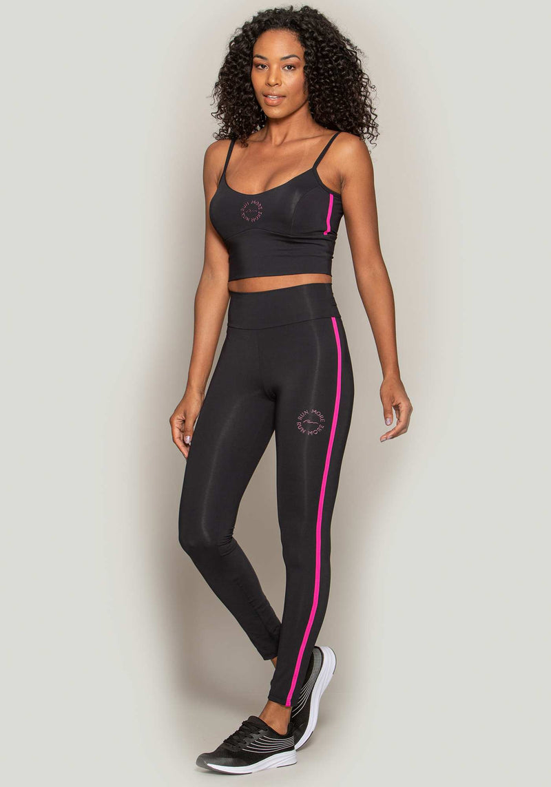 LEGGING RM EMANA LEVE PRETO/ROSA M