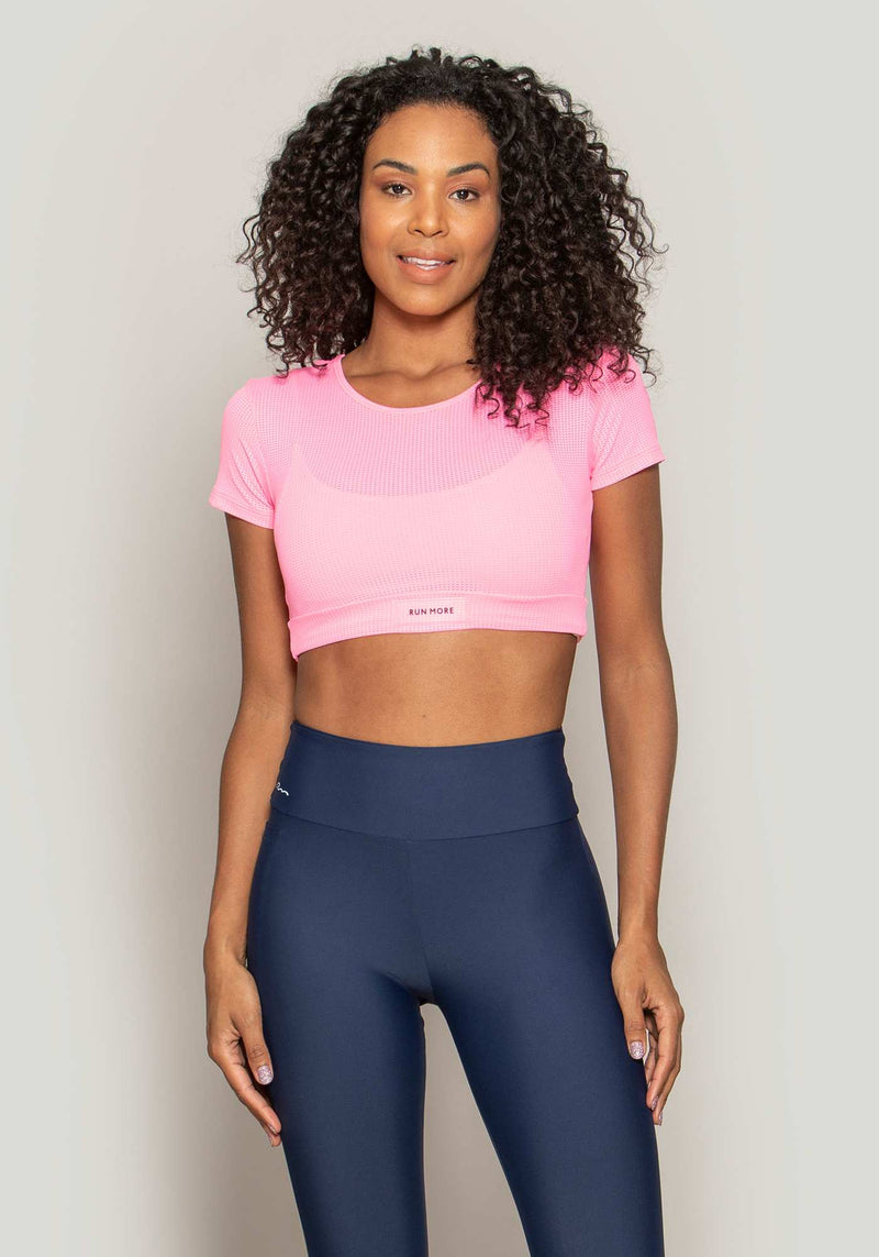 BLUSA CROPPED MAX FRESH ROSA NEON P