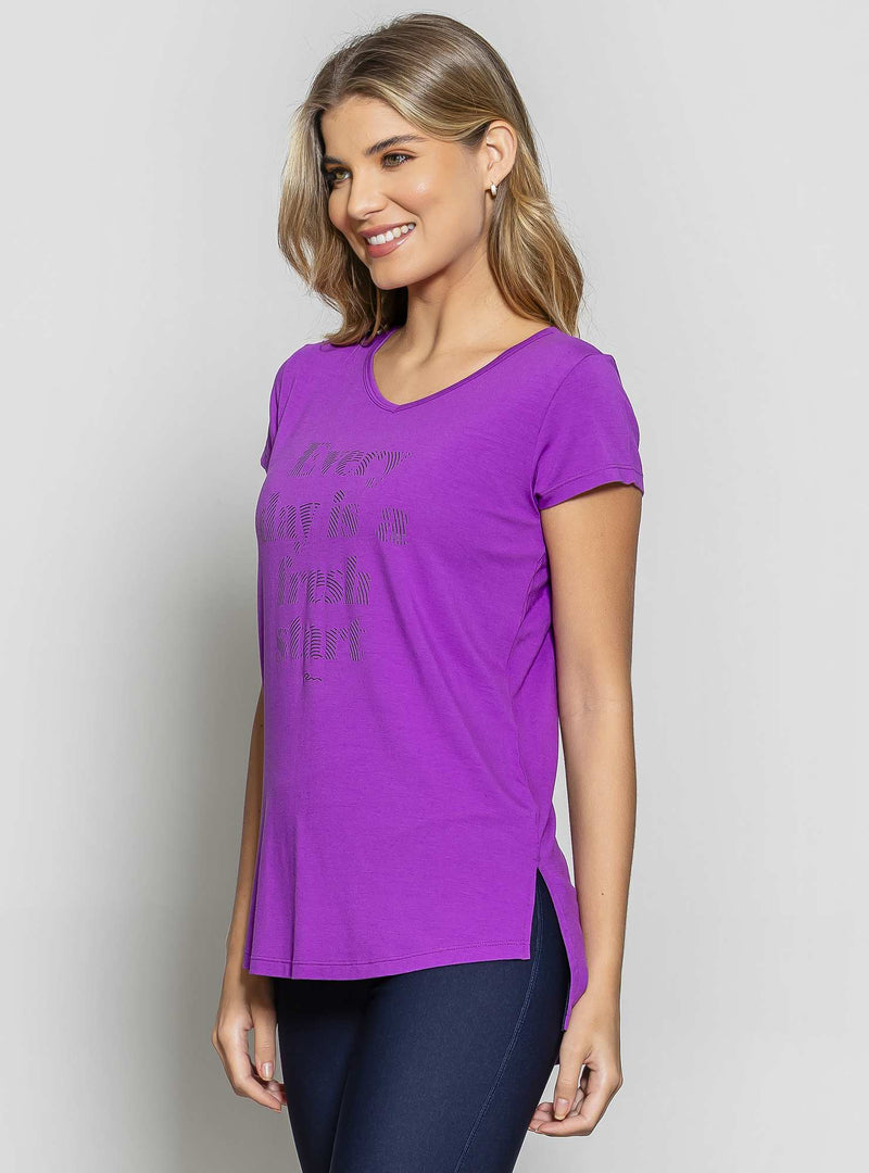 BLUSA ALONGADA MALHA VISCOSE ROXO M