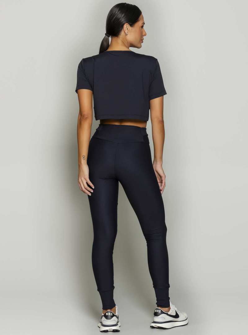 BLUSA CROPPED LUAR PRETO/DOURADO M