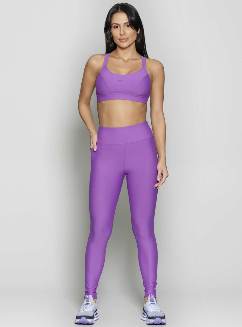 LEGGING BLOCKING COM BOLSO ROXO M