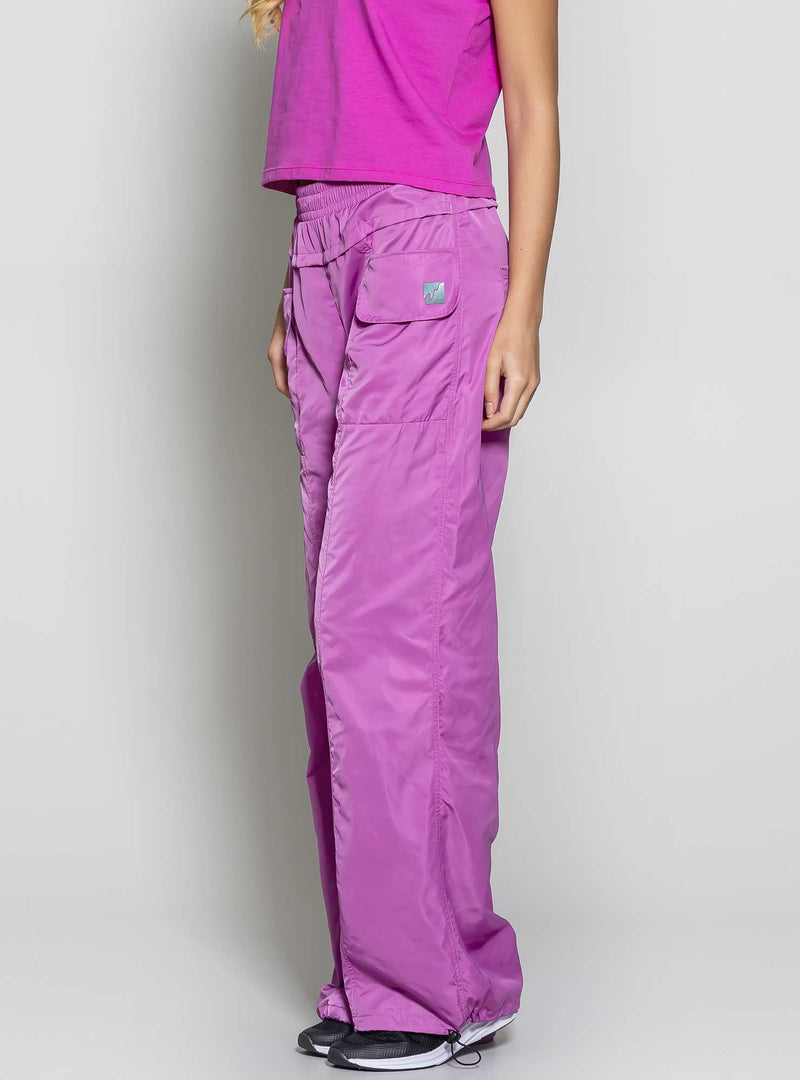 CALÇA WIDE LEG TWILL ROXO M