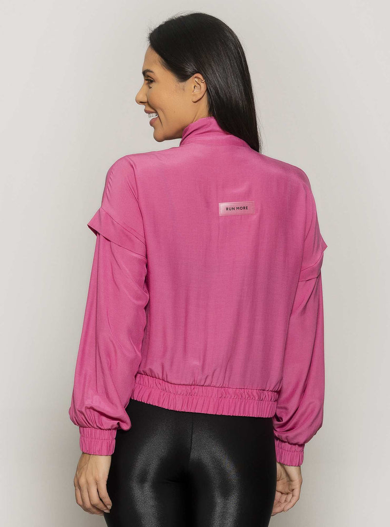 JAQUETA BOMBER RAYON CHEMISE LISO ROSA M