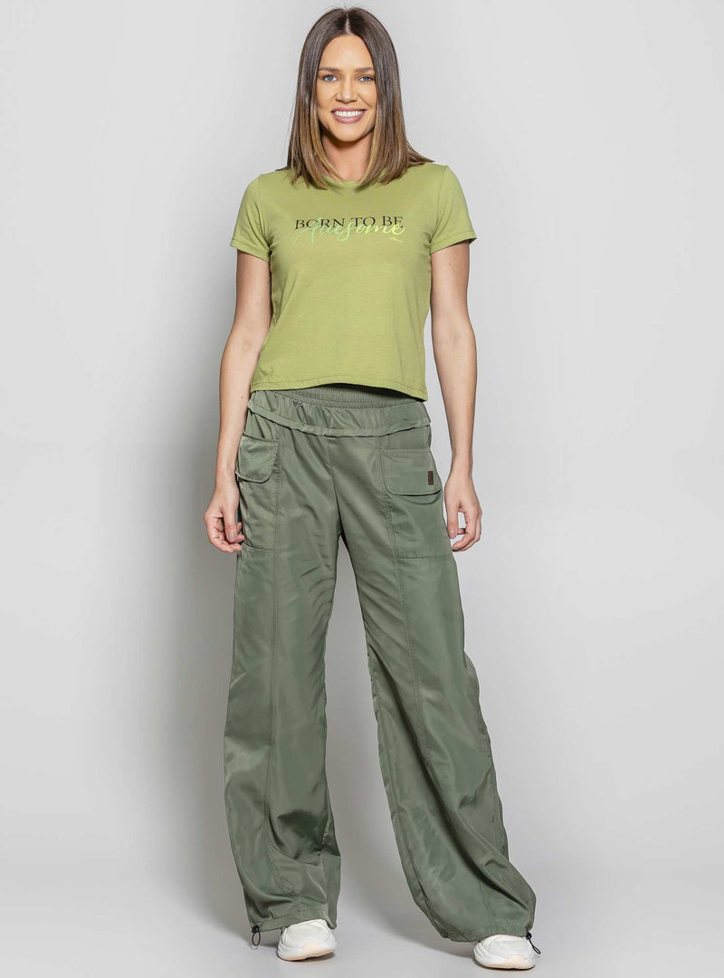 T-SHIRT CROPPED CONFORT VERDE M