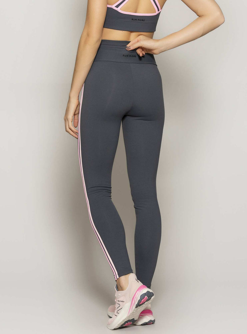 LEGGING COM BOLSO POWER FIT CINZA/ROSA P