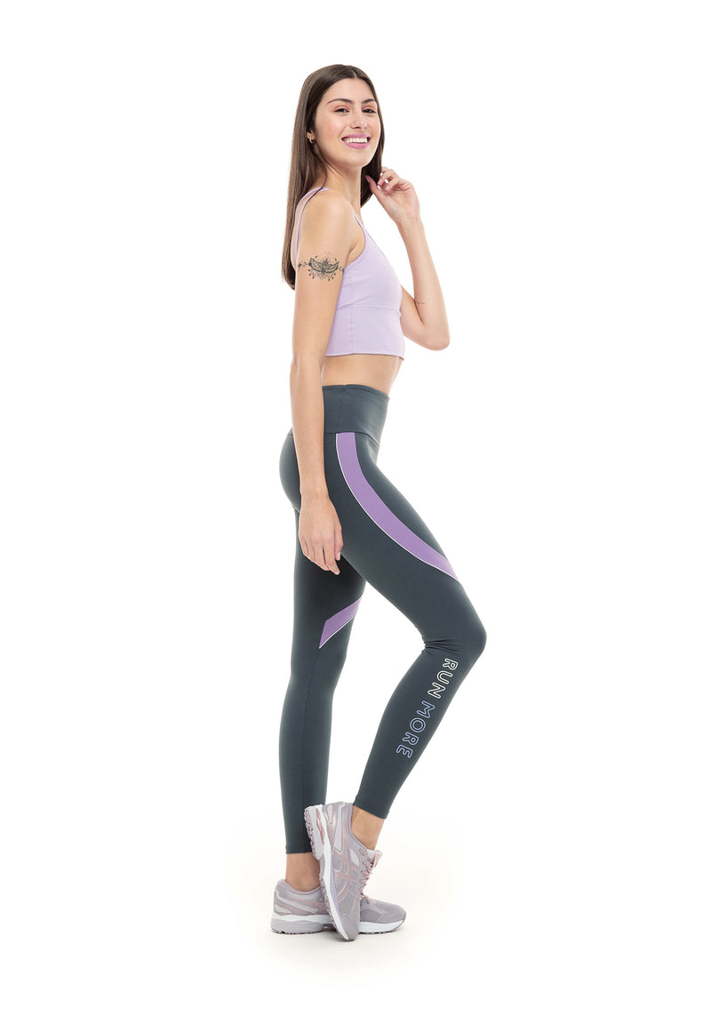 LEGGING RUN MORE POWER FIT LILAS/CINZA M