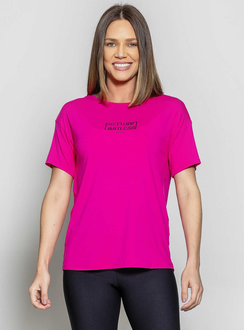 BLUSA ALONGADA MALHA VISCOSE ROSA M