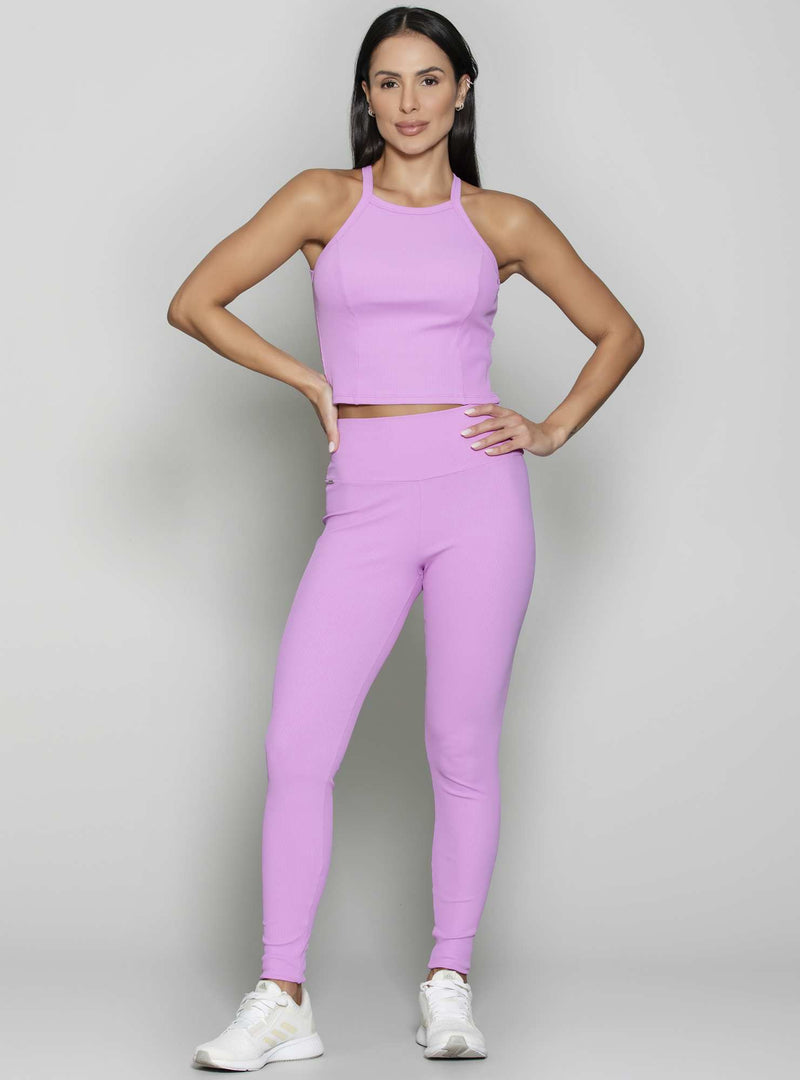 REGATA CROPPED CANELADO ROSA G