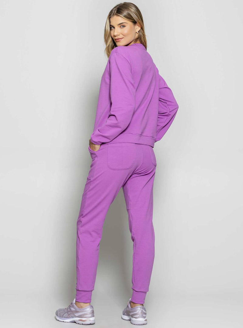 CALÇA JOGGER MOLETINHO ROXO M