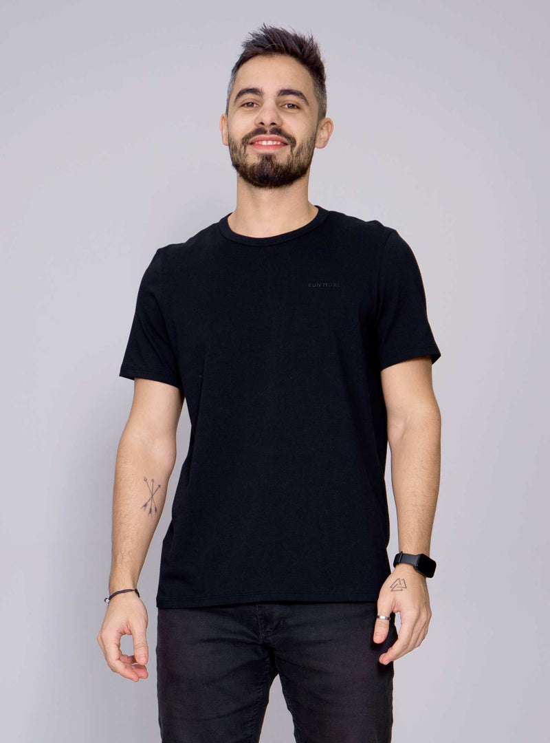 CAMISETA MASCULINA ALGODÃO EGIPICIO PRETO M