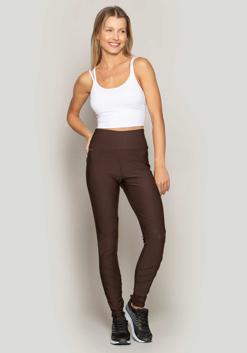 LEGGING MONTARIA CINTURA ALTA BODY FIT MARROM M