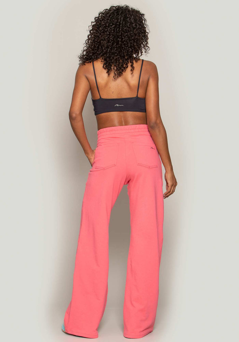 CALÇA PANTALONA MOLETINHO ROSA M