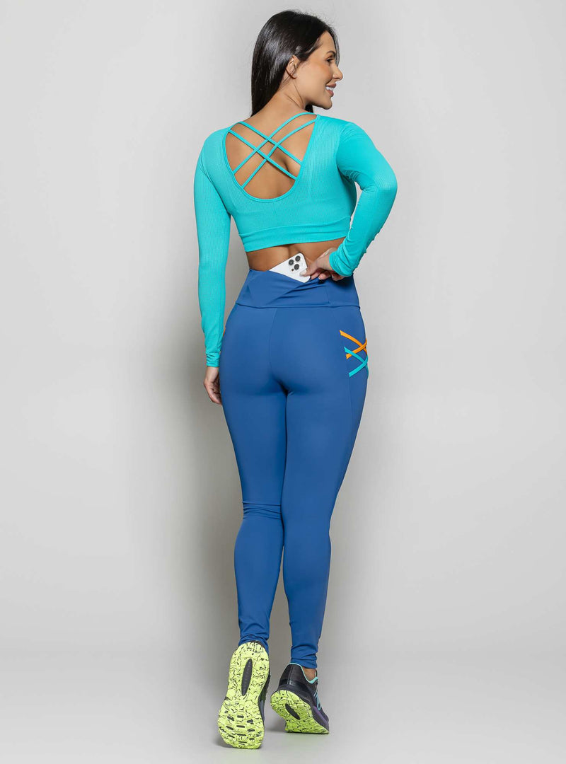 CROPPED MANGA LONGA MAX FRESH VERDE AGUA M