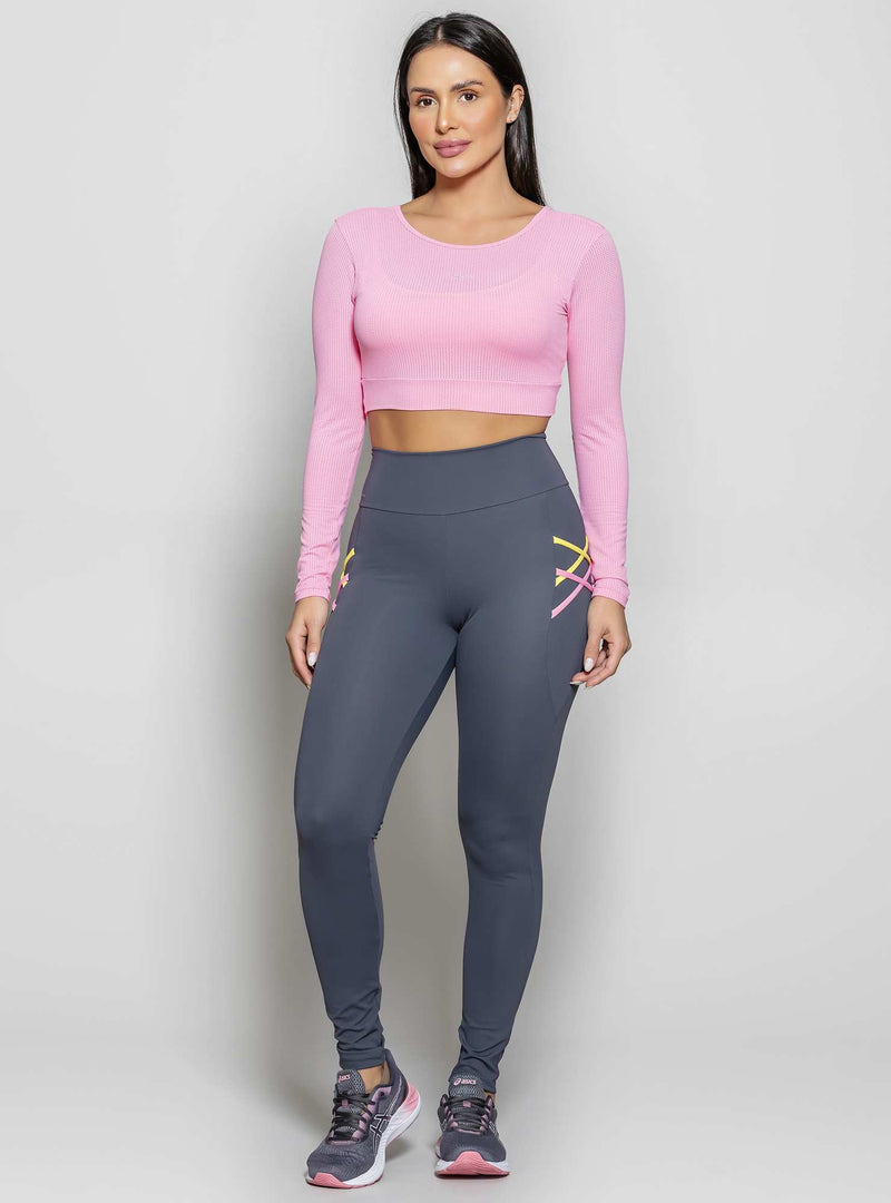 CROPPED MANGA LONGA MAX FRESH ROSA BARBIE G