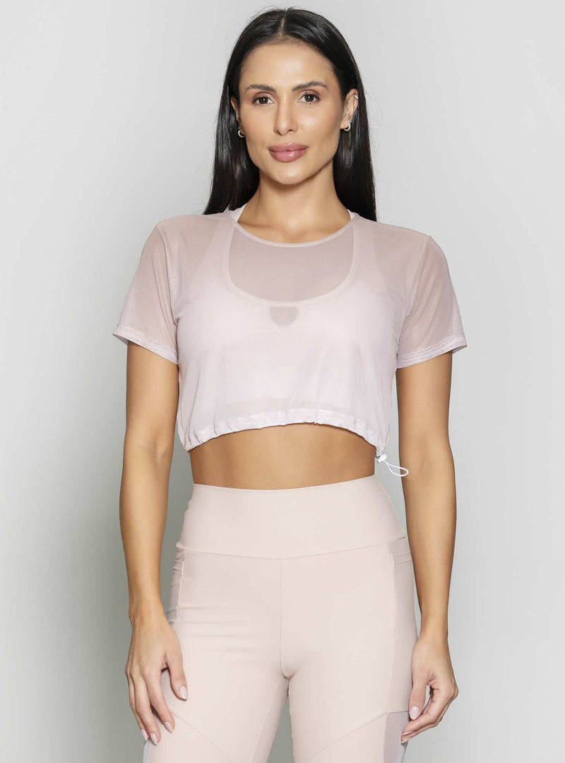 BLUSA BOXY TULE PLIE NUDE P