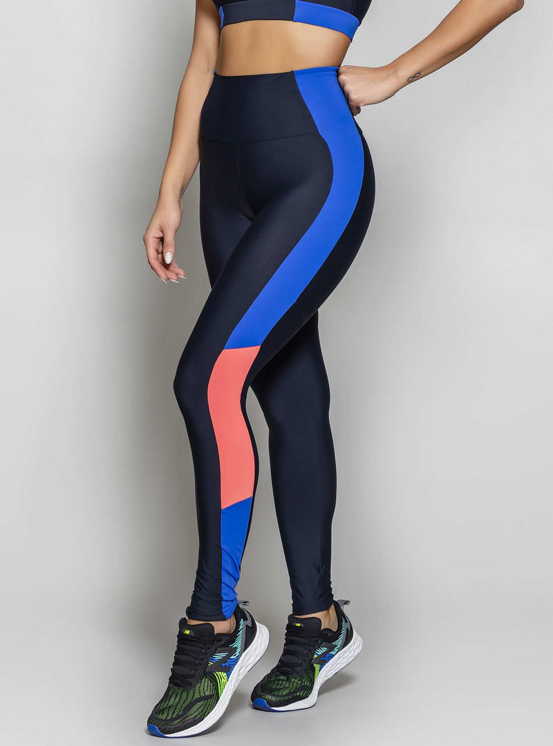 LEGGING BLOCKING PRETO/AZUL M