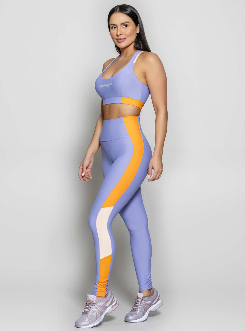 LEGGING BLOCKING LILAS/LARANJA P