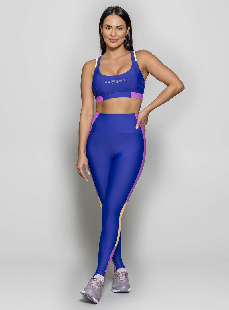 LEGGING BLOCKING AZUL/ROXO P