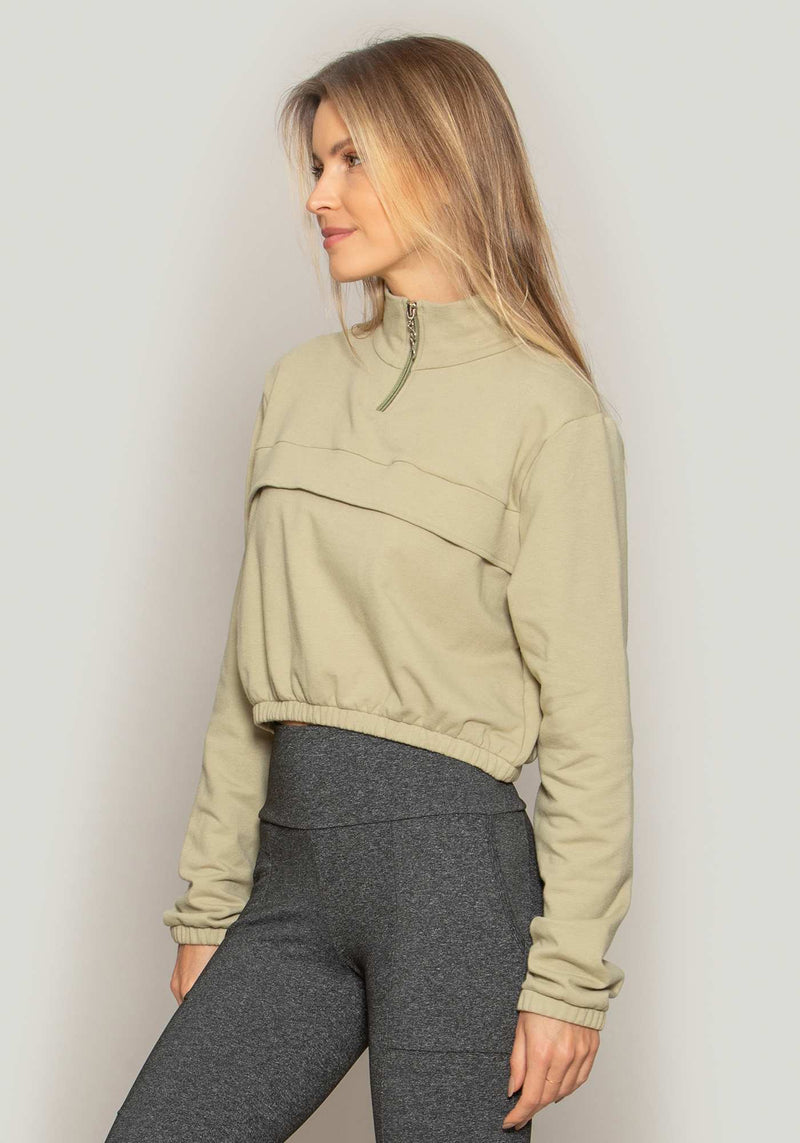 BLUSAO CROPPED MOLETINHO VERDE M