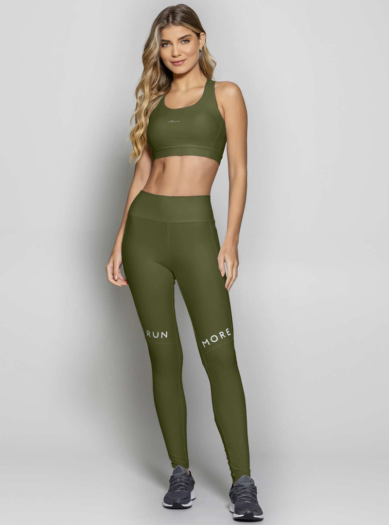 LEGGING BLOCKING VERDE MILITAR P