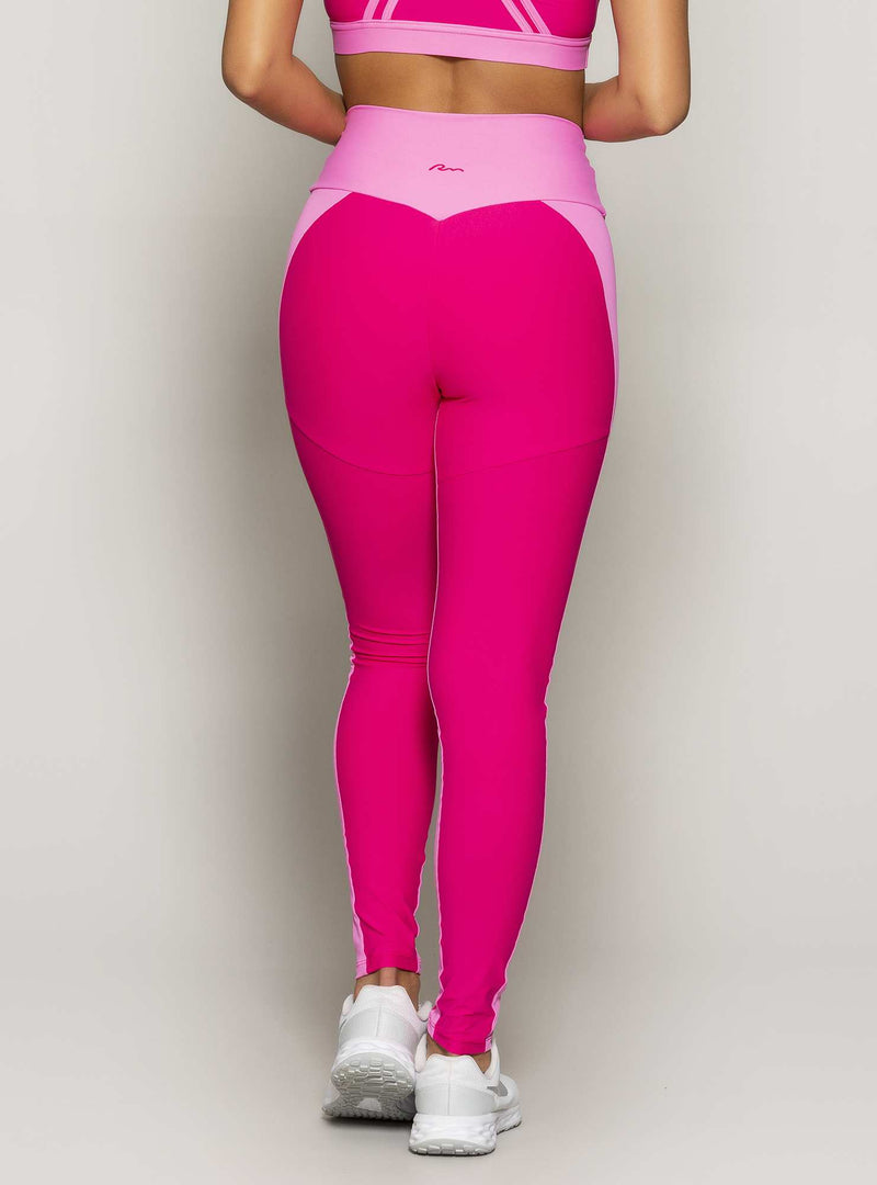 LEGGING BLOCKING CINTURA ALTA ROSA 2 TONS P