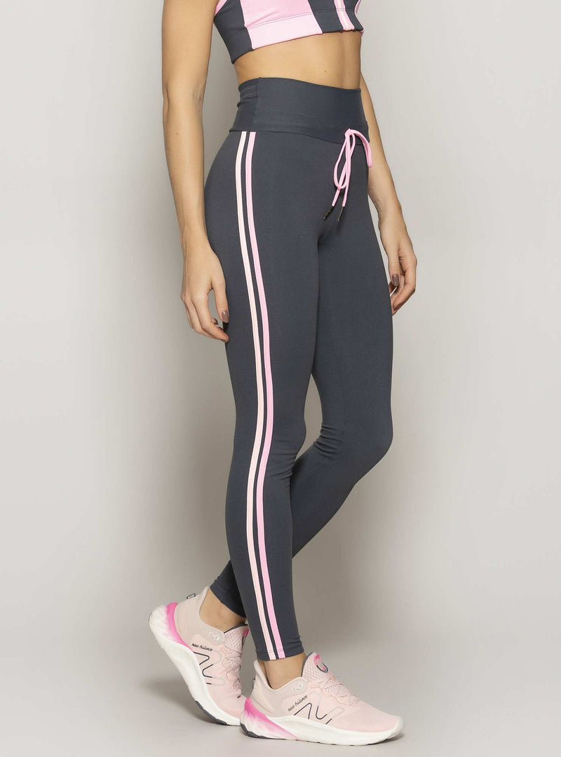 LEGGING COM BOLSO POWER FIT CINZA/ROSA P