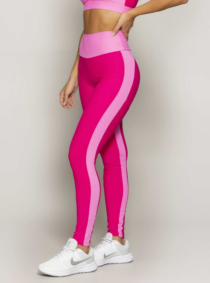 LEGGING BLOCKING CINTURA ALTA ROSA 2 TONS P