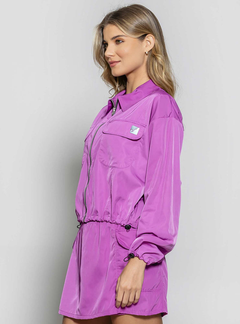 JAQUETA COM GOLA TWILL ROXO M