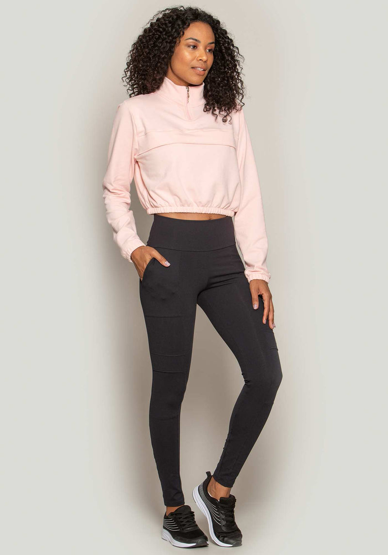 BLUSAO CROPPED MOLETINHO ROSA M