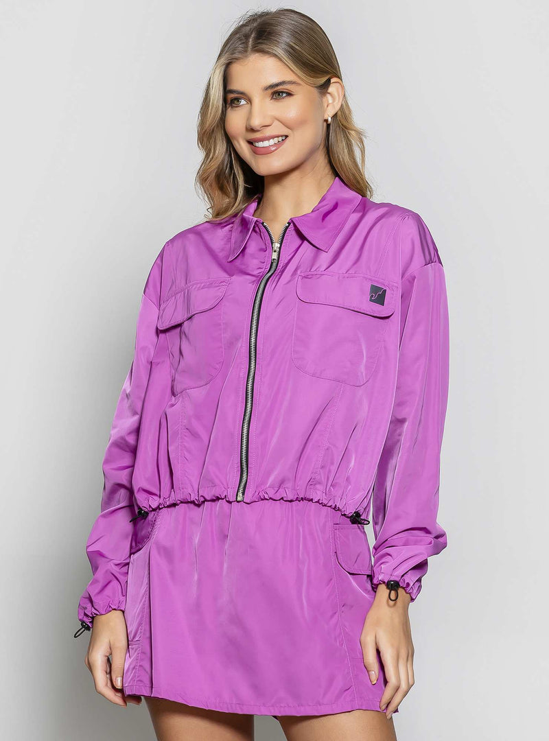 JAQUETA COM GOLA TWILL ROXO M