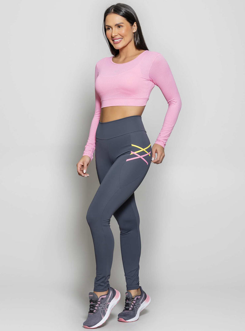 CROPPED MANGA LONGA MAX FRESH ROSA BARBIE M