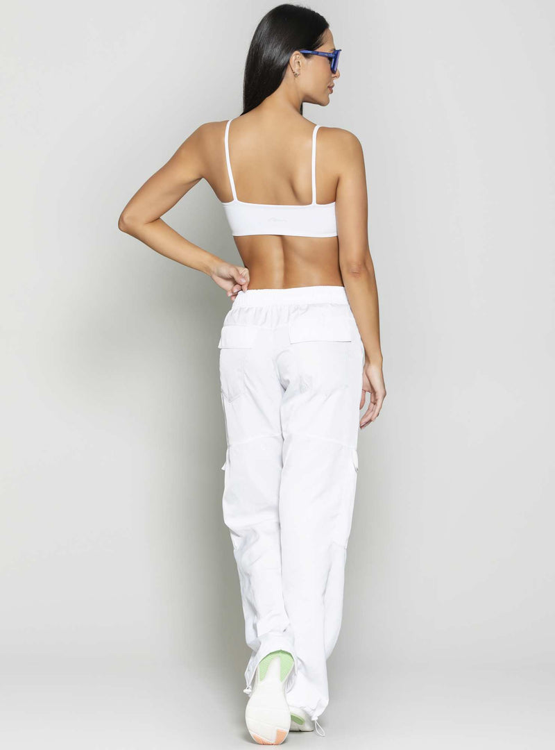 CALÇA WIDE LEG TWILL BRANCO P