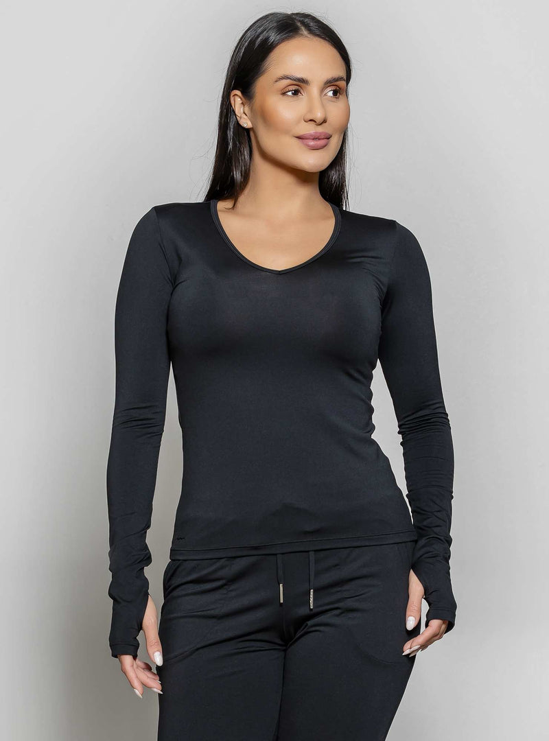 BLUSA MANGA LONGA THERMO PRETO P