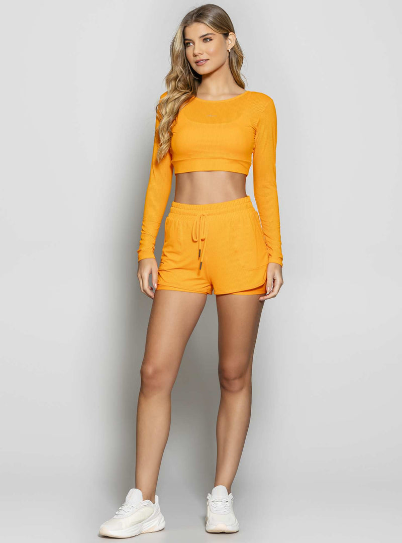 CROPPED MANGA LONGA MAX FRESH LARANJA G