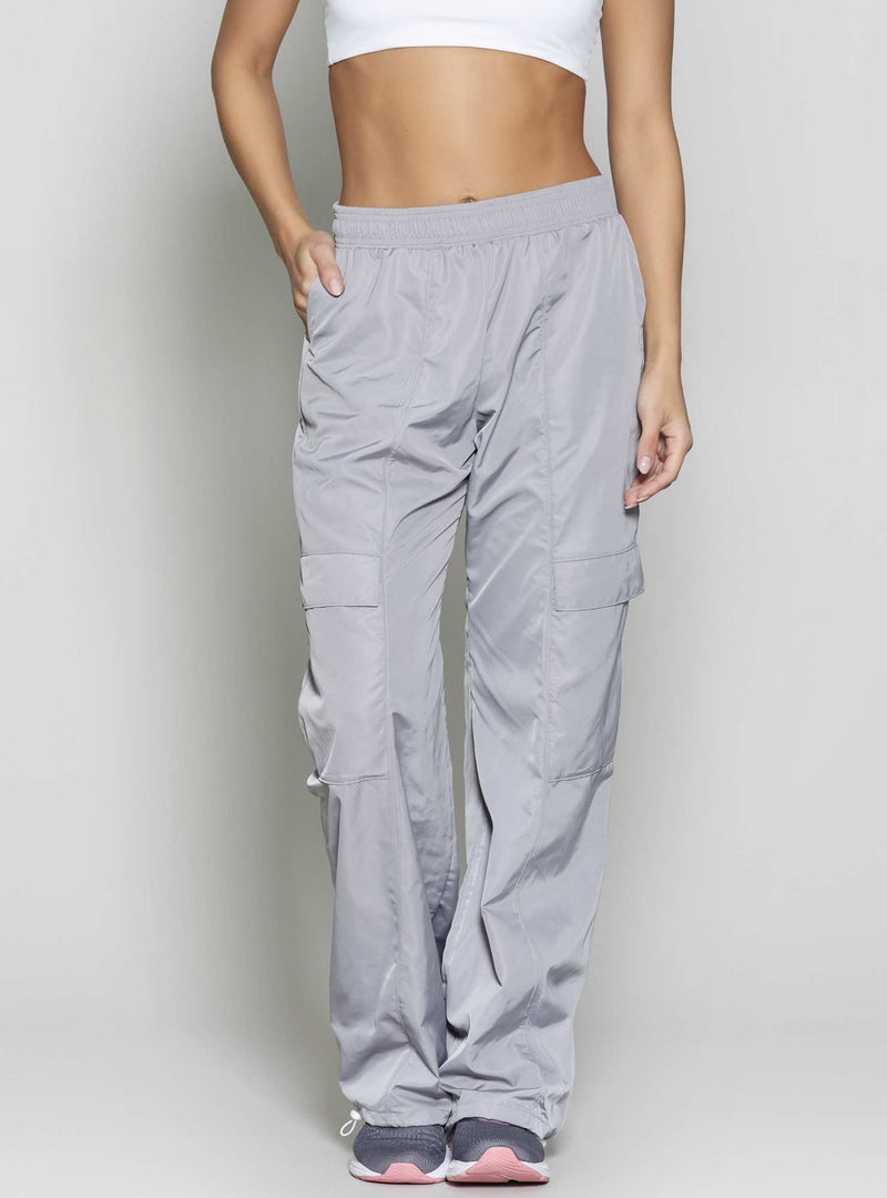 CALÇA WIDE LEG TWILL CINZA P