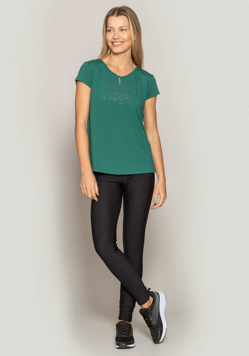 BLUSA ALONGADA MALHA VISCOSE VERDE M