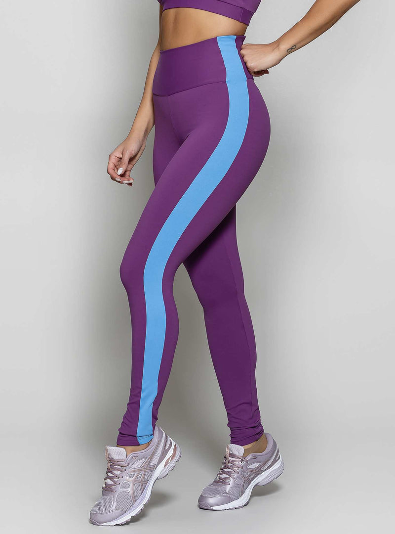 LEGGING CINTURA ALTA POWER FIT ROXO/AZUL M