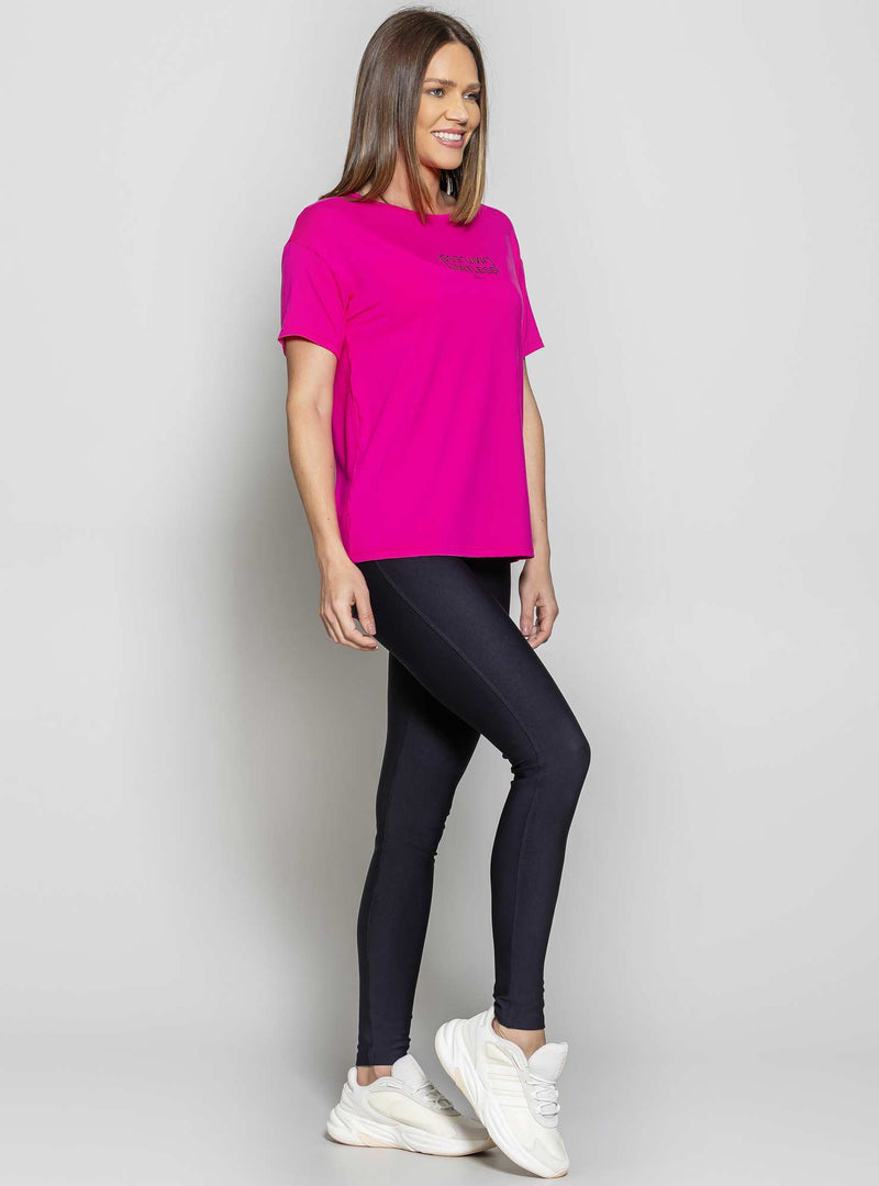 BLUSA ALONGADA MALHA VISCOSE ROSA M