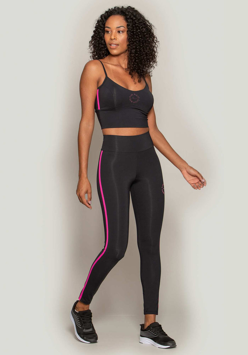 LEGGING RM EMANA LEVE PRETO/ROSA M