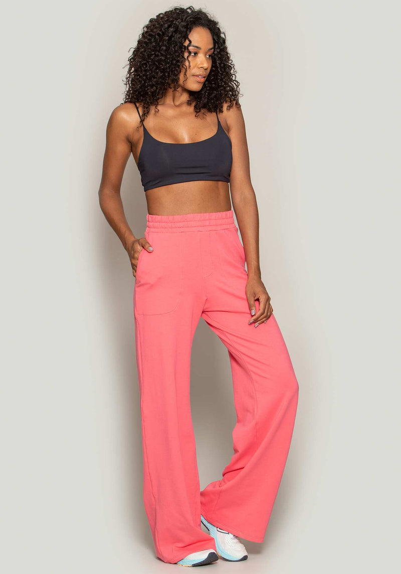 CALÇA PANTALONA MOLETINHO ROSA M