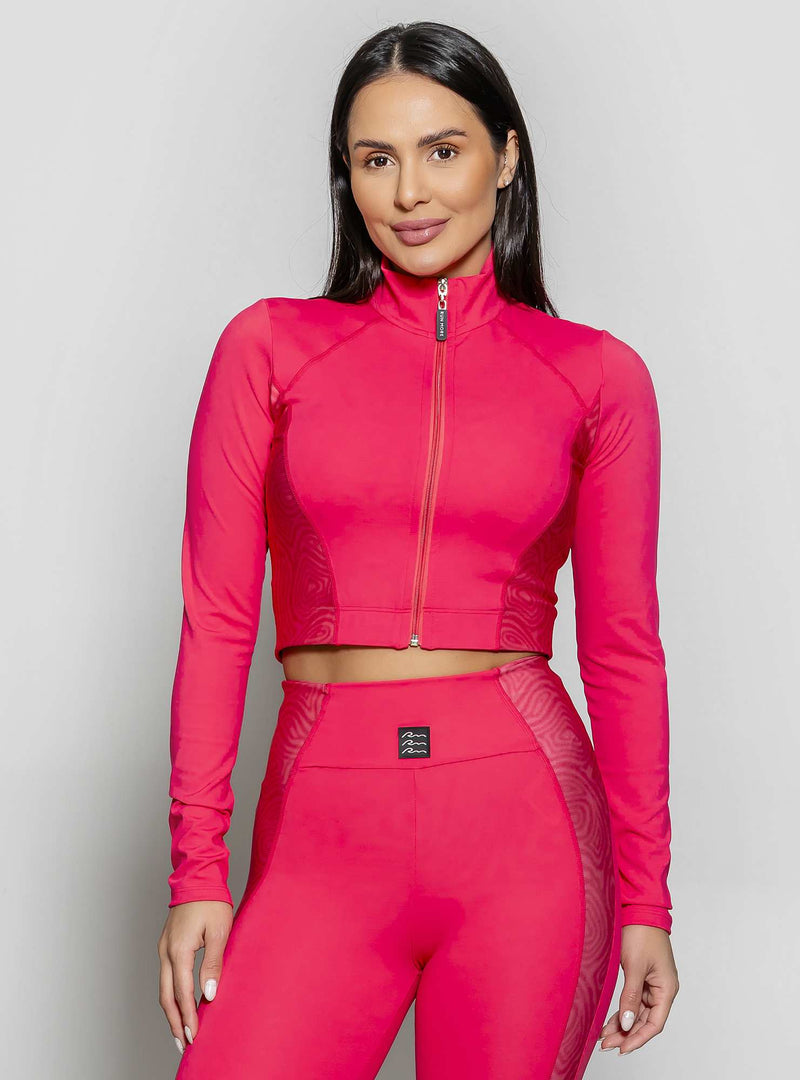 JAQUETA CROPPED DUPLO MAX ROSA M