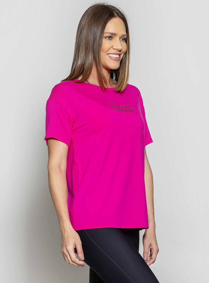 BLUSA ALONGADA MALHA VISCOSE ROSA M