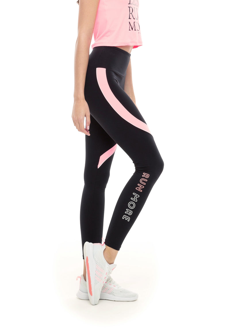 LEGGING RUN MORE POWER FIT PRETO/ROSA P