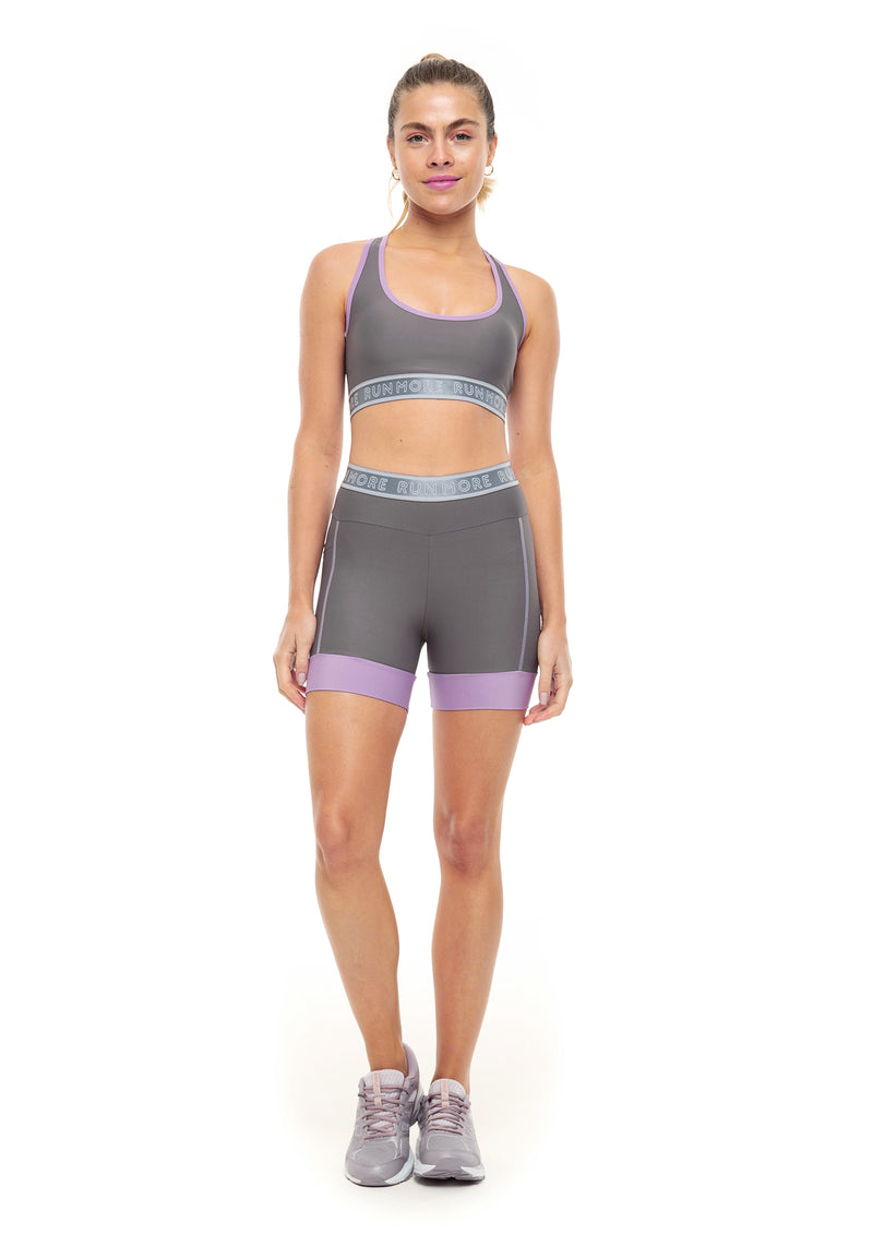 BERMUDA RM COMPRESSION CINZA/LILAS M