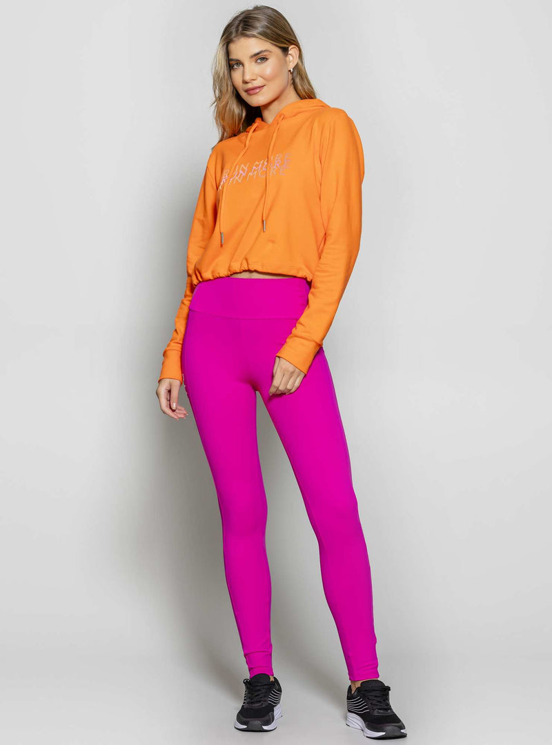 BLUSAO CROPPED MOLETINHO LARANJA M