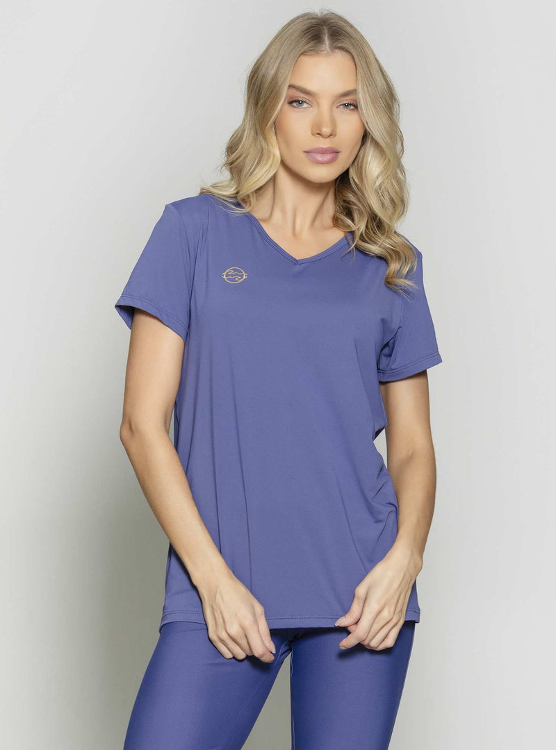 T-SHIRT DECOTE V LUAR ROXO GG