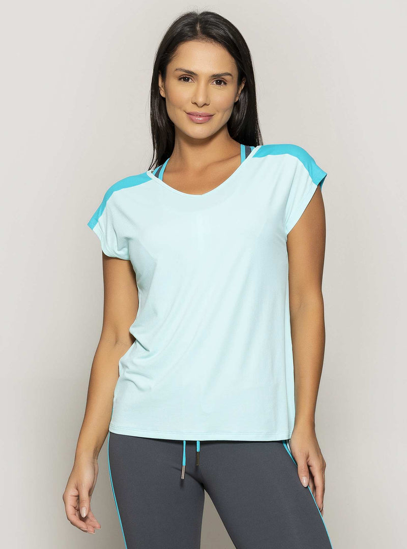 BLUSA COM FENDA ULTRACOOL FIT AZUL M