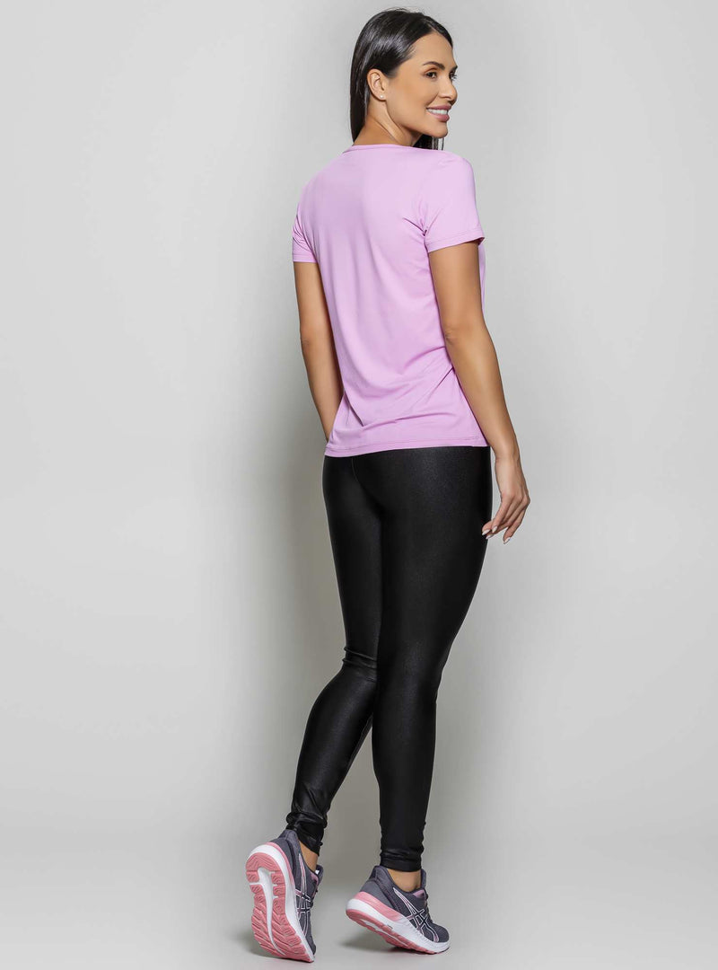 T-SHIRT DECOTE V LUAR LILAS M