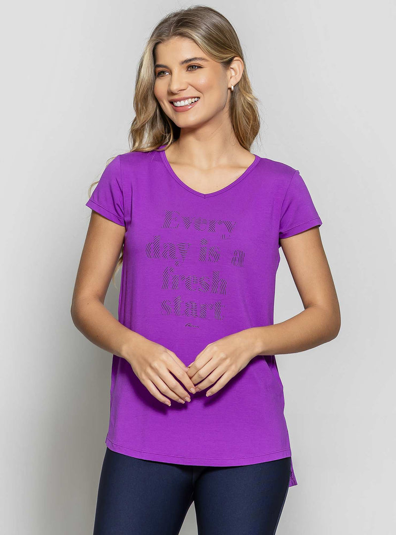 BLUSA ALONGADA MALHA VISCOSE ROXO M